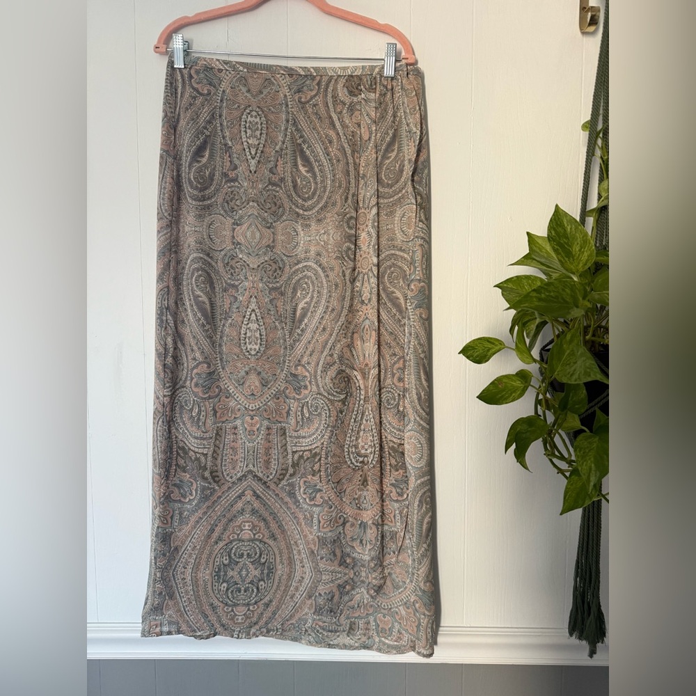 NWT NOS Valerie Stevens Pure Silk Paisley Floral Cottage Peasant Boho Wrap 14